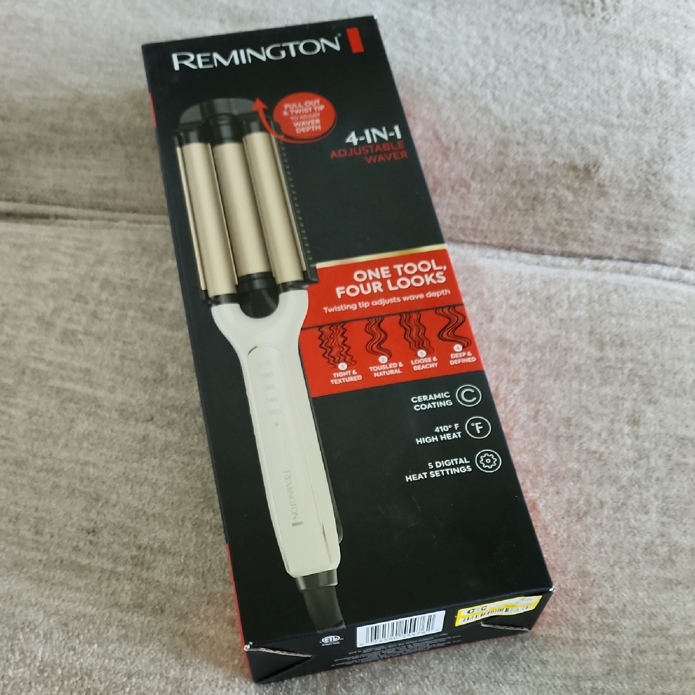 Remington 4-in-1 Adjustable Waver - Black and Gold